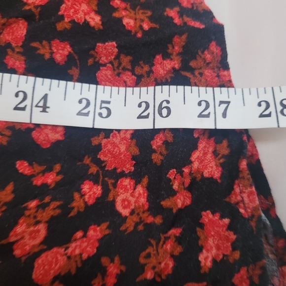 Mossimo Witchy Dark Romantic Fairy Grunge Flutter Sleeve Top Black & Red - Picture 10 of 11